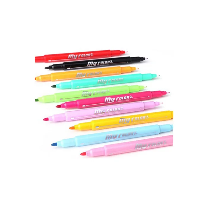 My Color 2 Çift Uçlu Keçeli Kalem Koyu Mavi