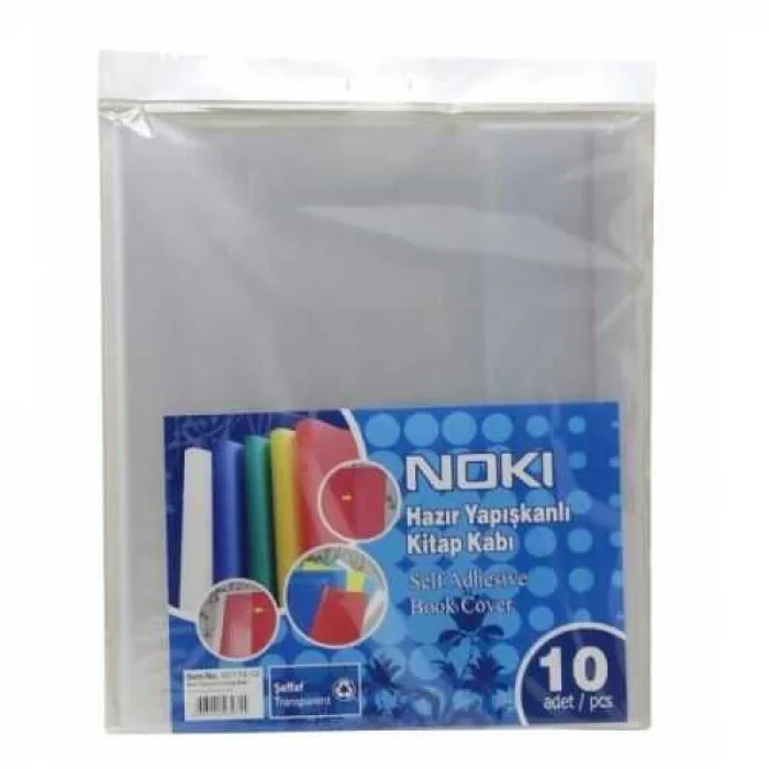 NOKİ HAZIR KİTAP KABI YAPIŞKANLI 10LU  ŞEFFAF