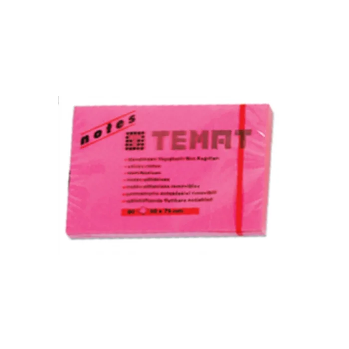 TEMAT 5656-32 50X75 YAPIŞKANLI NOT KAĞIDI FOSFORLU PEMBE