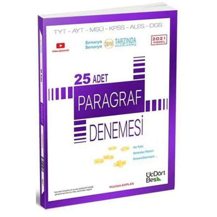 ÜçDörtBeş  Paragraf 25 Adet Denemesi