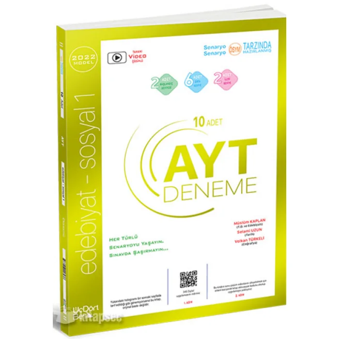 ÜÇDÖRTBEŞ AYT EDEBİYAT SOSYAL BİLİMLER 10LU DENEME