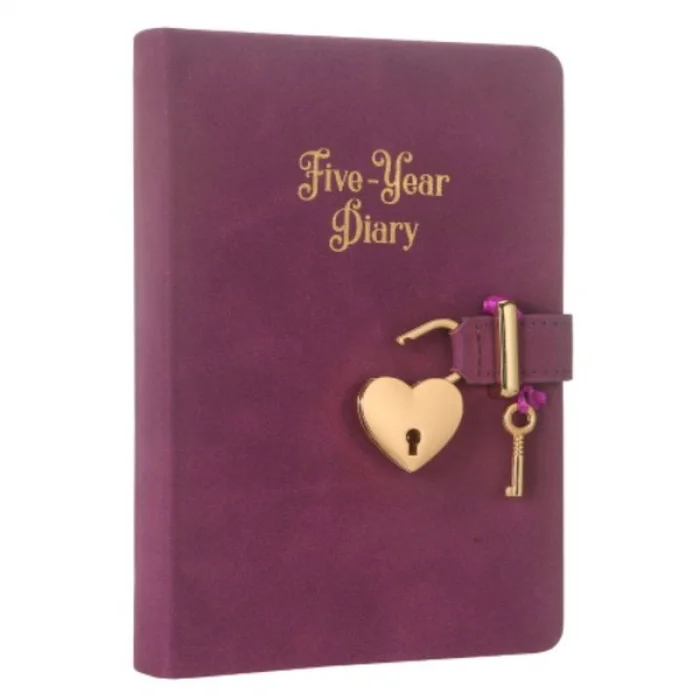 VJ VİCTORİAS JOURNALS 5 YILLIK TARİHSİZ AJANDA KİLİTLİ MOR 5521