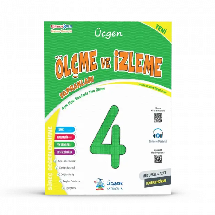4.SINIF – SÜREÇ ve ÖLÇME DEĞERLENDİRME – Sınav Kitabı – Her Ders için 6 Sınav – Tam Ölçme Yaprakları