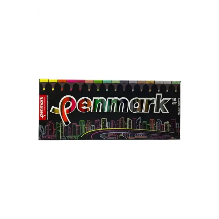 PENMARK HS-505-16S 4 NEON+4 PASTEL +4 TROPİK+4 SİMLİ 16 LI FOSFORLU KALEM SETİ SÜPER KUTU