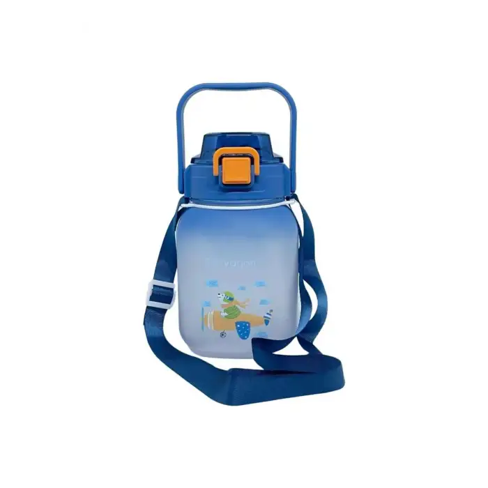 Vagonlife VGN2275-T Mavi 1100ML Çocuk Pipetli/Pipetsiz Kullanım Su Matarası -Askılı