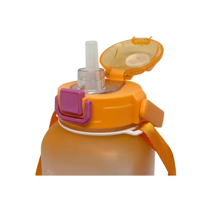 Vagonlife VGN2275-T Turuncu 1100ML Çocuk Pipetli/Pipetsiz Kullanım Su Matarası -Askılı