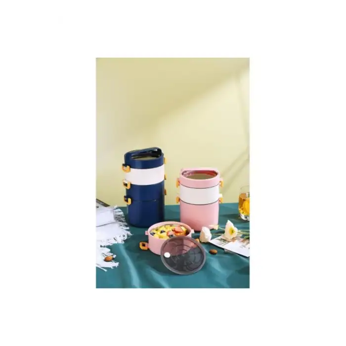 VAGONLİFE PASLANMAZ ÇELİK ÜÇ KATLI YEMEK KABI - LUNCH BOX XC-545 1800 ML