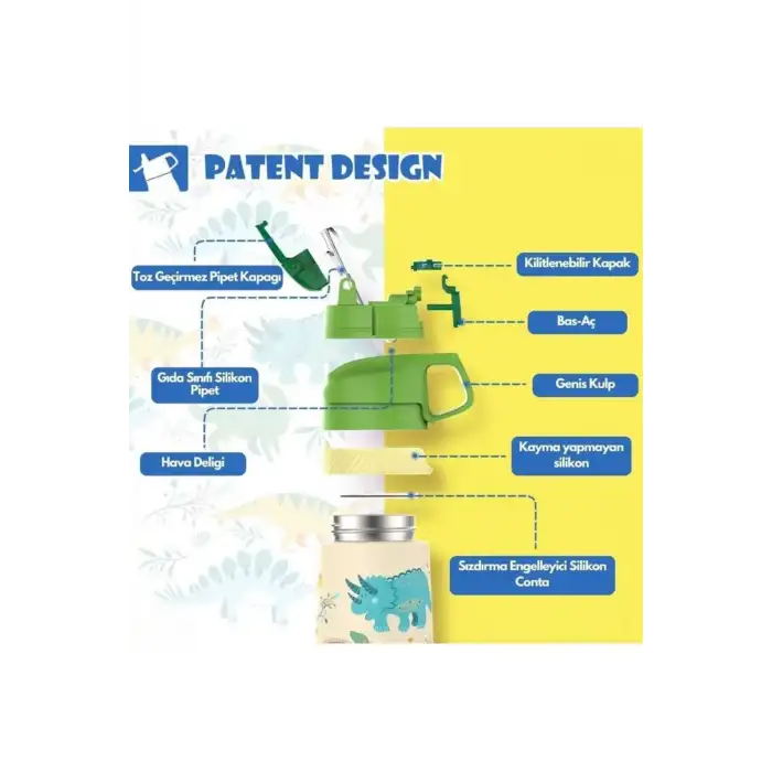 MATARA PASLANMAZ ÇELİK 350 ML SARI DİNAZOR