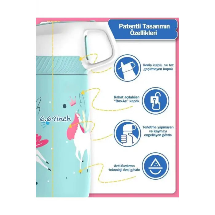 MATARA PASLANMAZ ÇELİK 350 ML SARI DİNAZOR