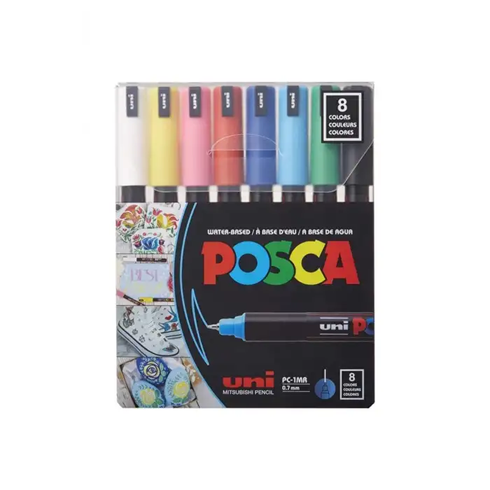 UNİ POSTER MARKÖRÜ POSCA SET PC-1MR/8C ANA RENK 8 Lİ