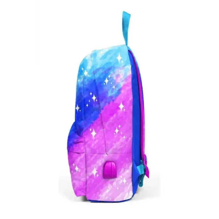 CORAL HIGH PEMBE SAKS RENK GEÇİŞLİ İKİ BÖLMELİ USB ŞARJLI KULAKLIK ÇIKIŞLI OKUL SIRT ÇANTASI 23433