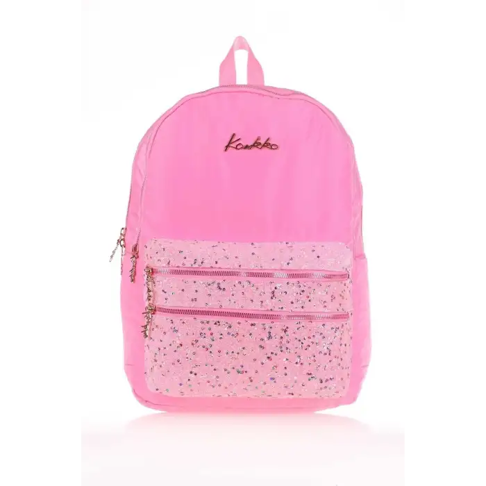 KAUKKO MAGIC DREAMS SIRT ÇANTASI(TAŞLI PULLU PEMBE)