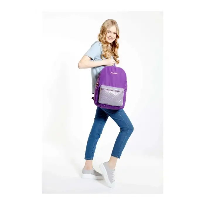 KAUKKO SIRT ÇANTASI BRIGHT KAPİTONE-MOR