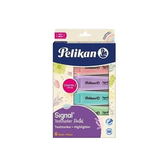 PELİKAN 6 LI PASTEL FOSFORLU İŞARETLEME KALEMİ