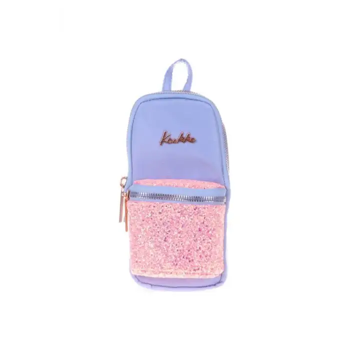 KAUKKO KALEM ÇANTASI BRIGHT JUNIOR BAG TAŞLI-FLORAL MAVİ