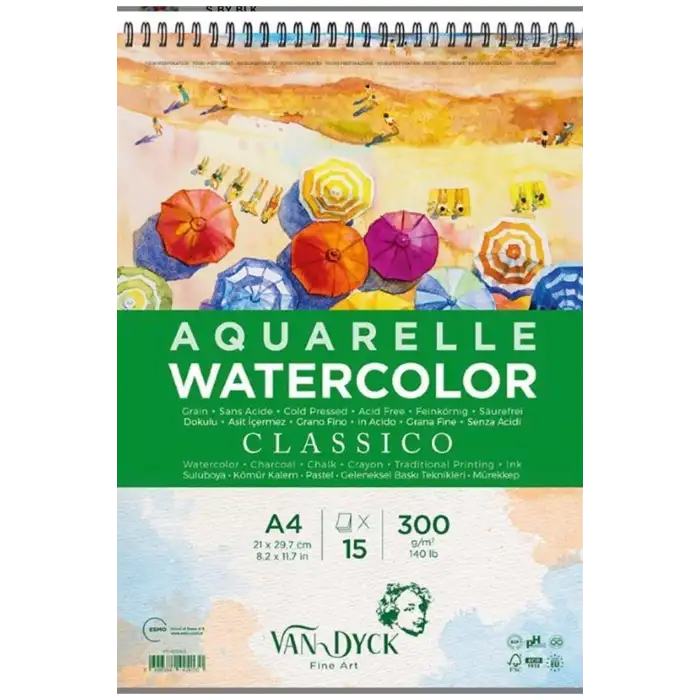 VAN DYCK SULUBOYA BLOK A4 CLASSİCCO DOKULU COLDPRESS 300G 15YP. VD420413