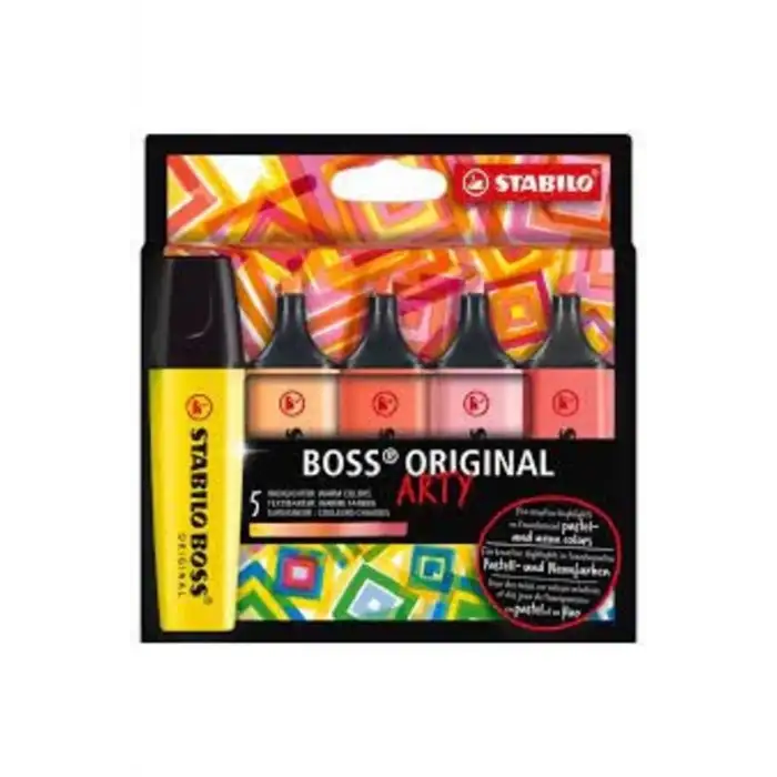 STABILO FOSFORLU KALEM BOSS SET 5 Lİ SICAK RENKLER 70/5-02-1-20