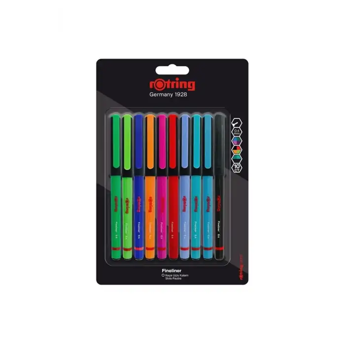 ROTRING LINER KEÇE UÇLU KALEM 10LU
