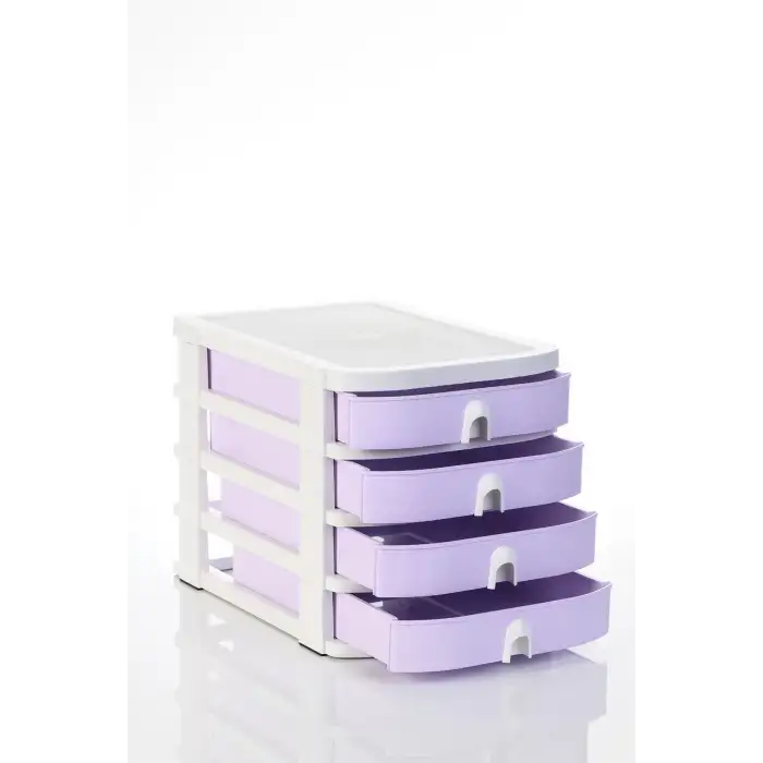 OPS EVRAK RAFI (CO 7400) M.ÜSTÜ A4 4 ÇEKMECE PASTEL MOR