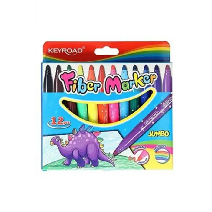 KEYROAD KEÇELİ KALEM 12 RENK JUMBO 12Lİ