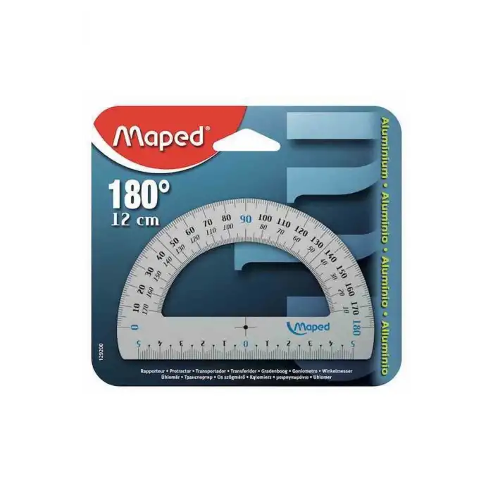 MAPED GEOMETRİK AÇI ÖLÇER ALUMINYUM 12 CM 180°