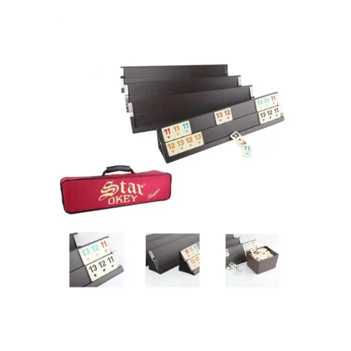 STAR PREMIUM AHŞAP OKEY TAKIMI ÇANTALI (AÇIK RENK)