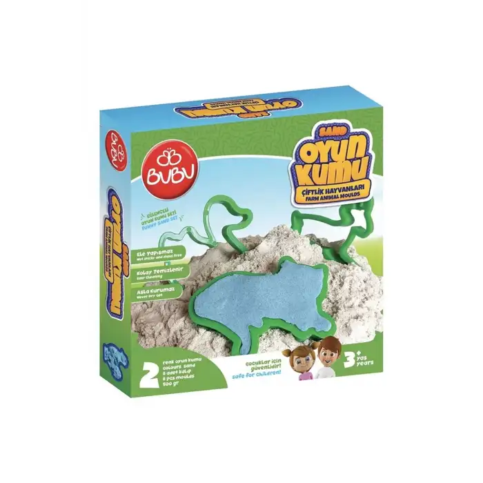 BU-BU OYUN KUMU VE ÇİFTLİK HAYVAN KALIPLI SET 500 GR.