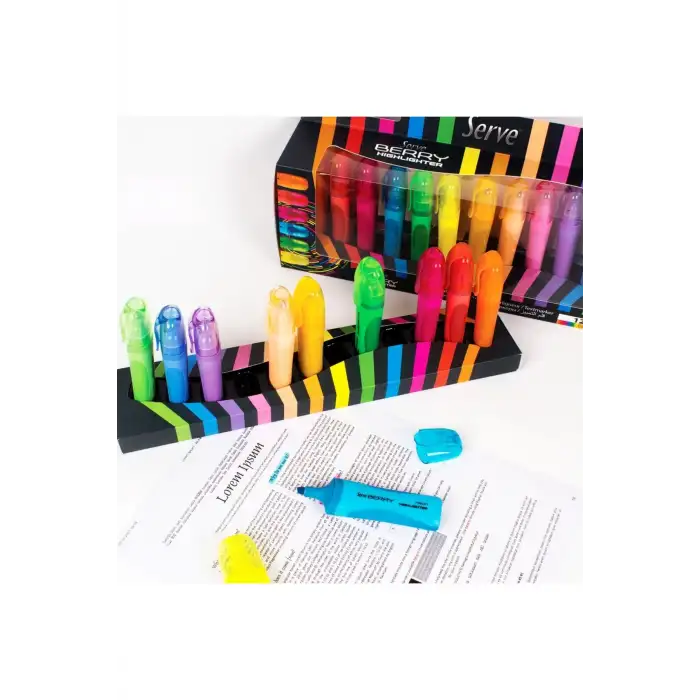 SERVE BERRY FOSFORLU KALEM RENKLİ 12Lİ SET