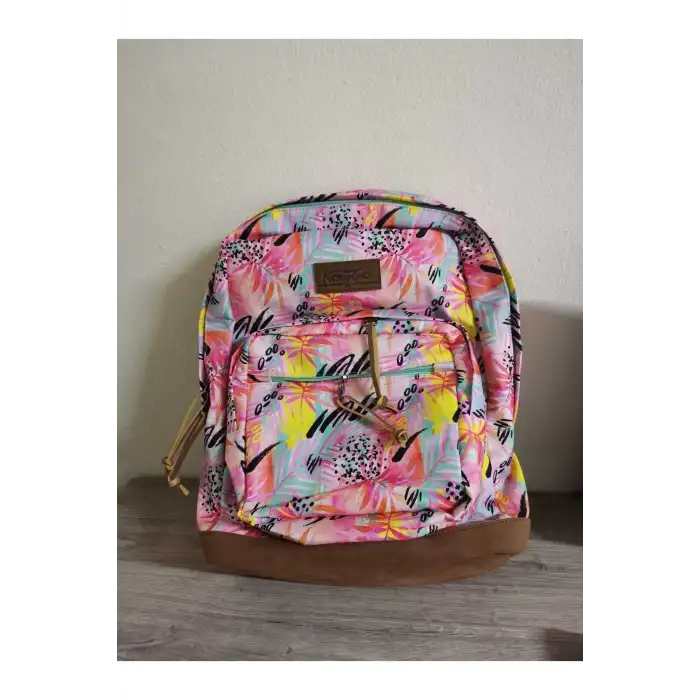 KAUKKO SAFARI SIRT ÇANTASI (ROZE FLOWERS)