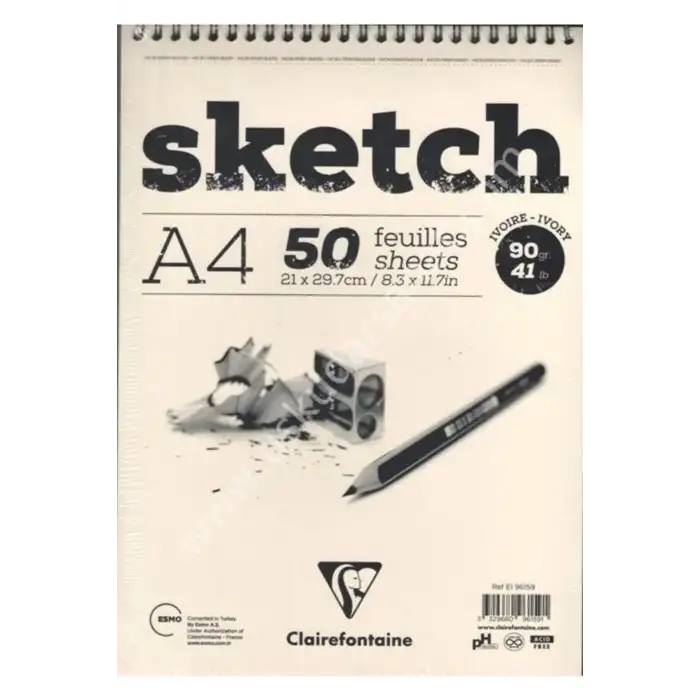 CLAIREFONTAINE SKETCH BLOK A4 ESQUISSE IVORY 90 GR 50YP 96159