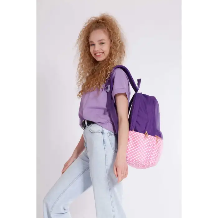 KAUKKO SOFT STRIPE SIRT ÇANTASI (MOR)