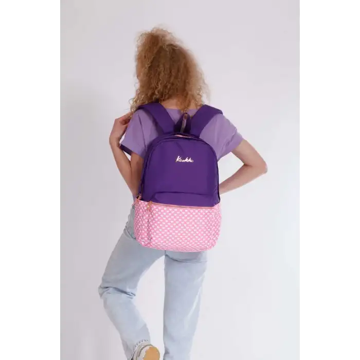 KAUKKO SOFT STRIPE SIRT ÇANTASI (MOR)