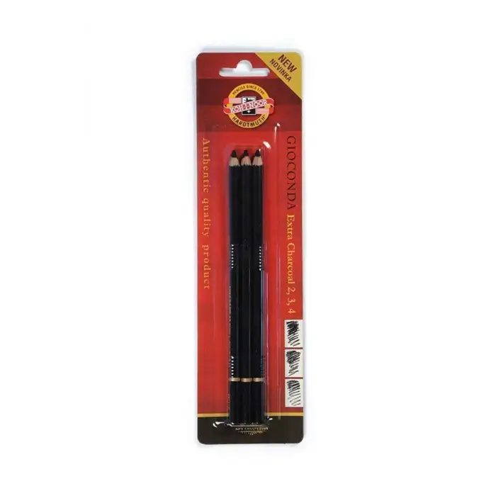 KOH-I-NOOR Black Charcoal Pencıl 8811 3pcs