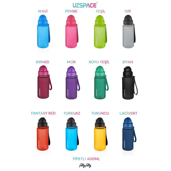 Uzspace Matara Tritan Pipetli 400 Ml Mor