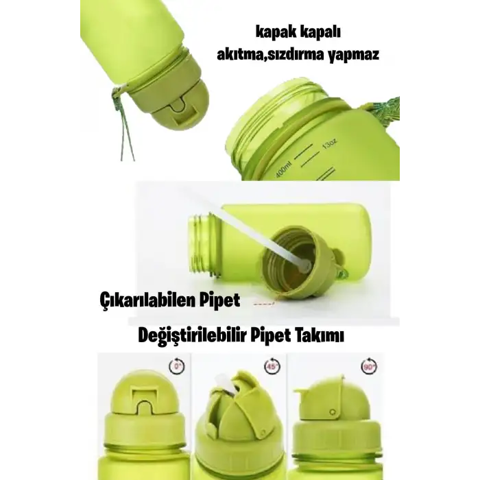 Uzspace Matara Tritan Pipetli 400 Ml Mor