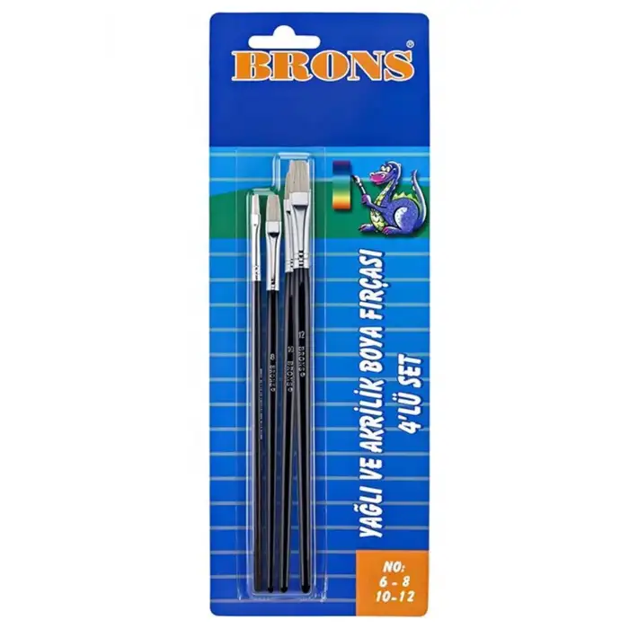 BRONS YAĞLI VE AKRİLİK BOYA FIRÇA SETİ 4 LÜ BR-523
