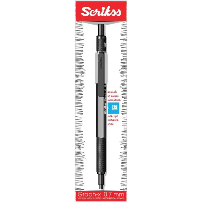 SCRIKSS GRAPH-X METAL 0.7MM VERSATİL KALEM ANTRASİT