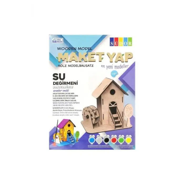 SÜDOR AHŞAP MAKET SU DEĞİRMENİ BOYAMA SETİ BYK