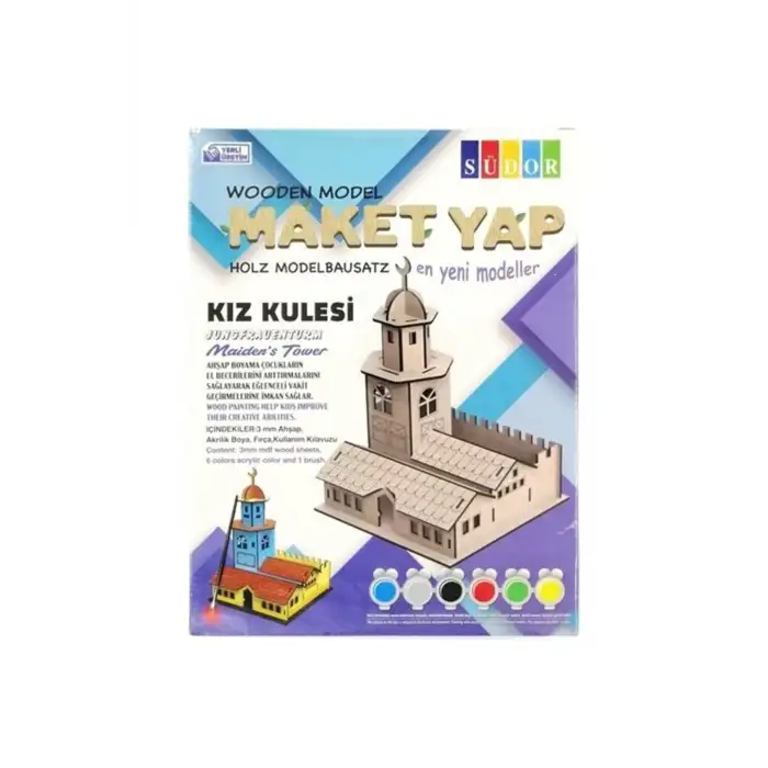 SÜDOR AHŞAP MAKET KIZ KULESİ BOYAMA SETİ BYK