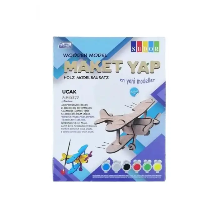 SÜDOR AHŞAP MAKET UÇAK BOYAMA SETİ KÇK
