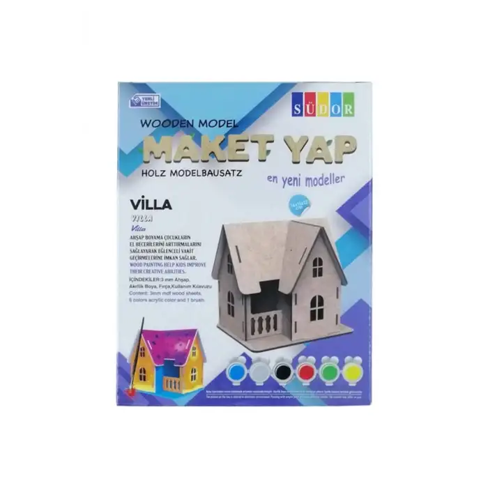SÜDOR AHŞAP MAKET VİLLA BOYAMA SETİ KÇK