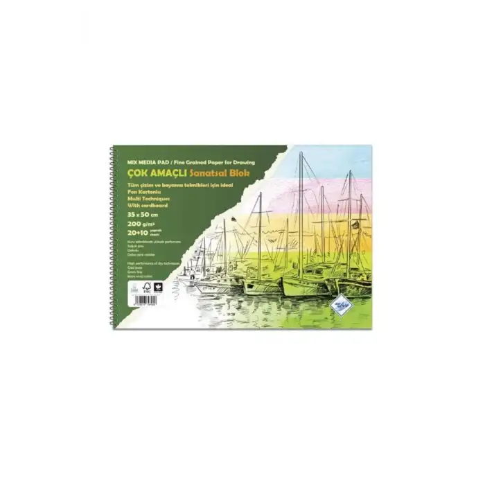 ART LİVA RESİM DEFTERİ 35x50 200GR FON KART.DOKULU 20+10YP