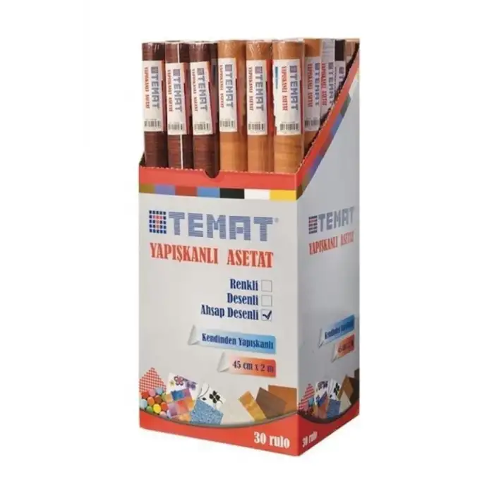 TEMAT YAPIŞKANLI RULO ASETAT 45cmX2M AHŞAP DESENLİ -159596