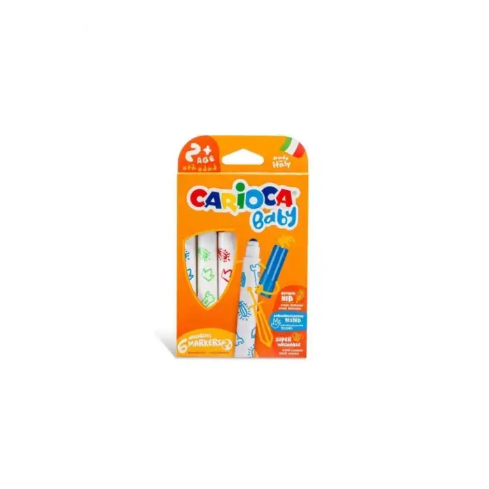 CARIOCA JUMBO BEBEK KEÇELİ BOYA KALEMİ 6 LI +2YAŞ