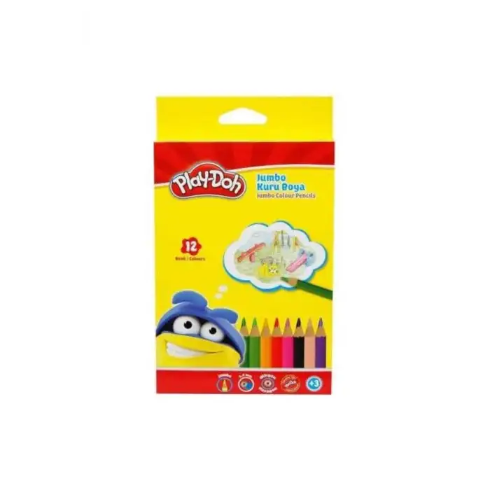 PLAY-DOH WOODFREE JUMBO ÜÇGEN KURUBOYA 12Lİ