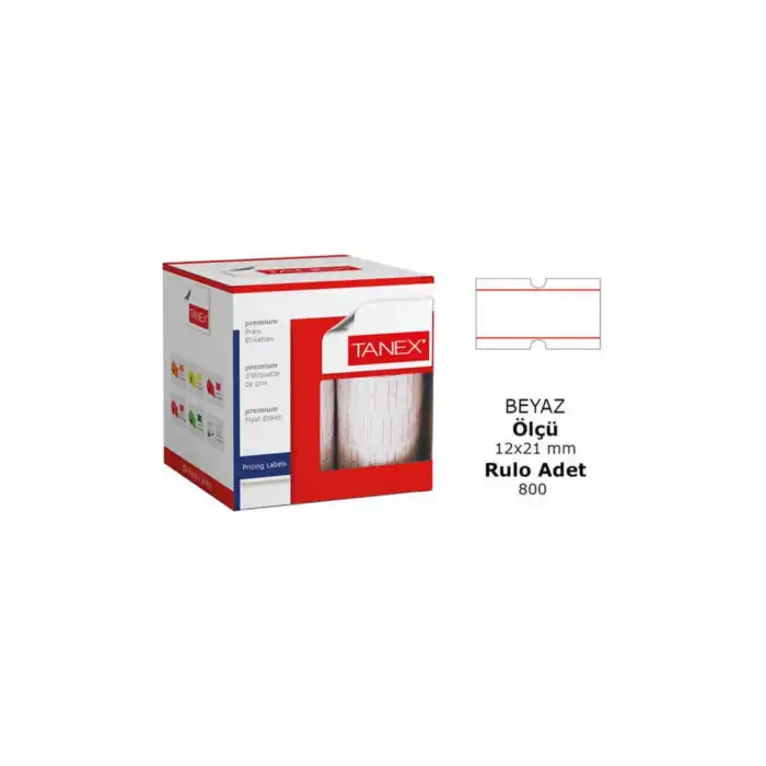 Tanex 12X21 Motex Beyaz Fiyat Etiketi 800 Ad.X12