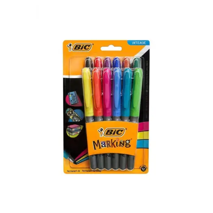 Bic Marking Color Karişik Siyah Mavi Kirmizi 12Li