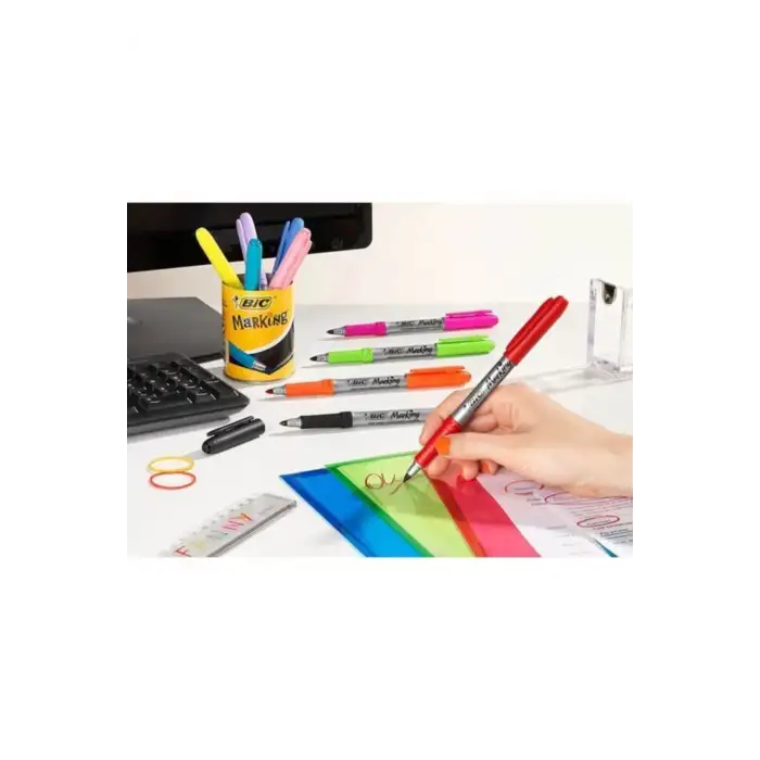 Bic Marking Color Karişik Siyah Mavi Kirmizi 12Li