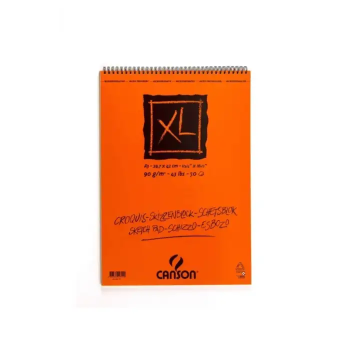 Canson Croquis Xl Üstten Spiralli A3 29.7X42 90 Gr Eskiz Defteri 50 Syf.