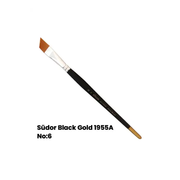 SÜDOR SF1955A BLACK GOLD YAN KESİK FIRÇA NO : 6